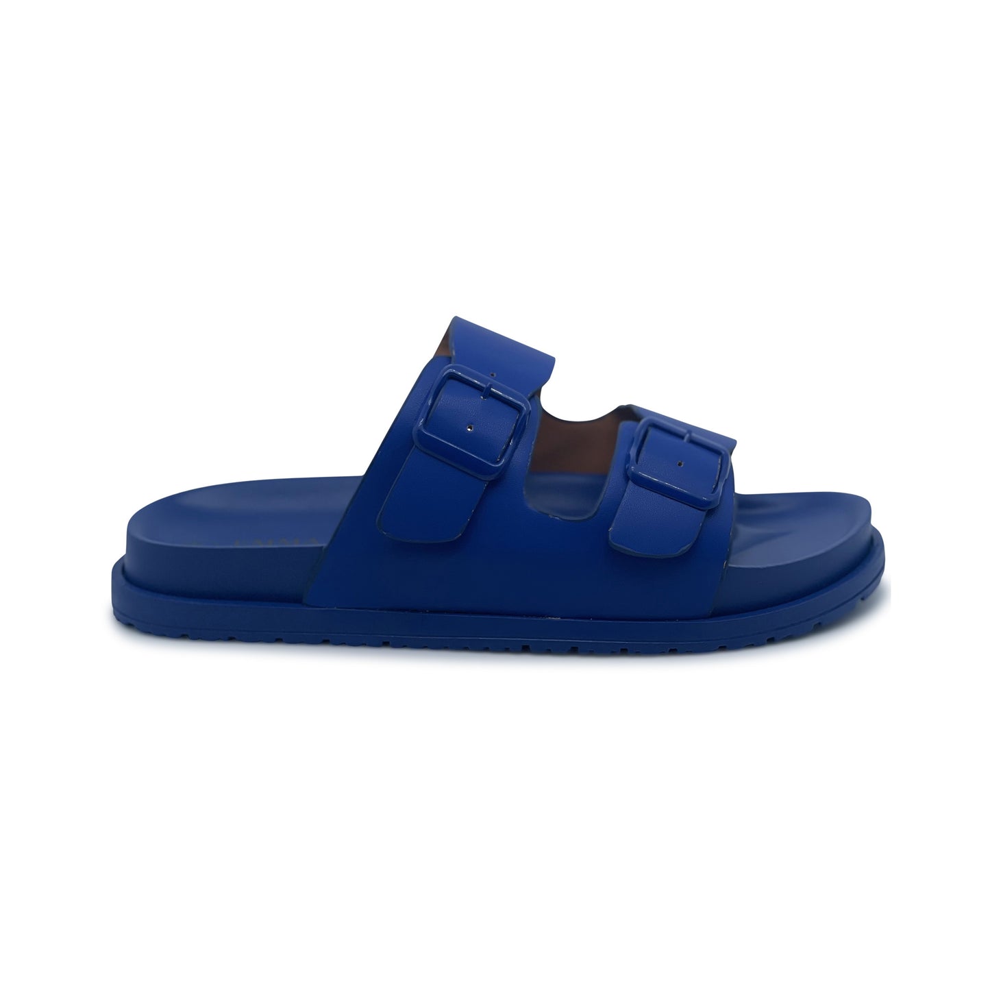 Women's Comfort Slides Double Buckle Adjustable EVA Flat Sandals BLUE
