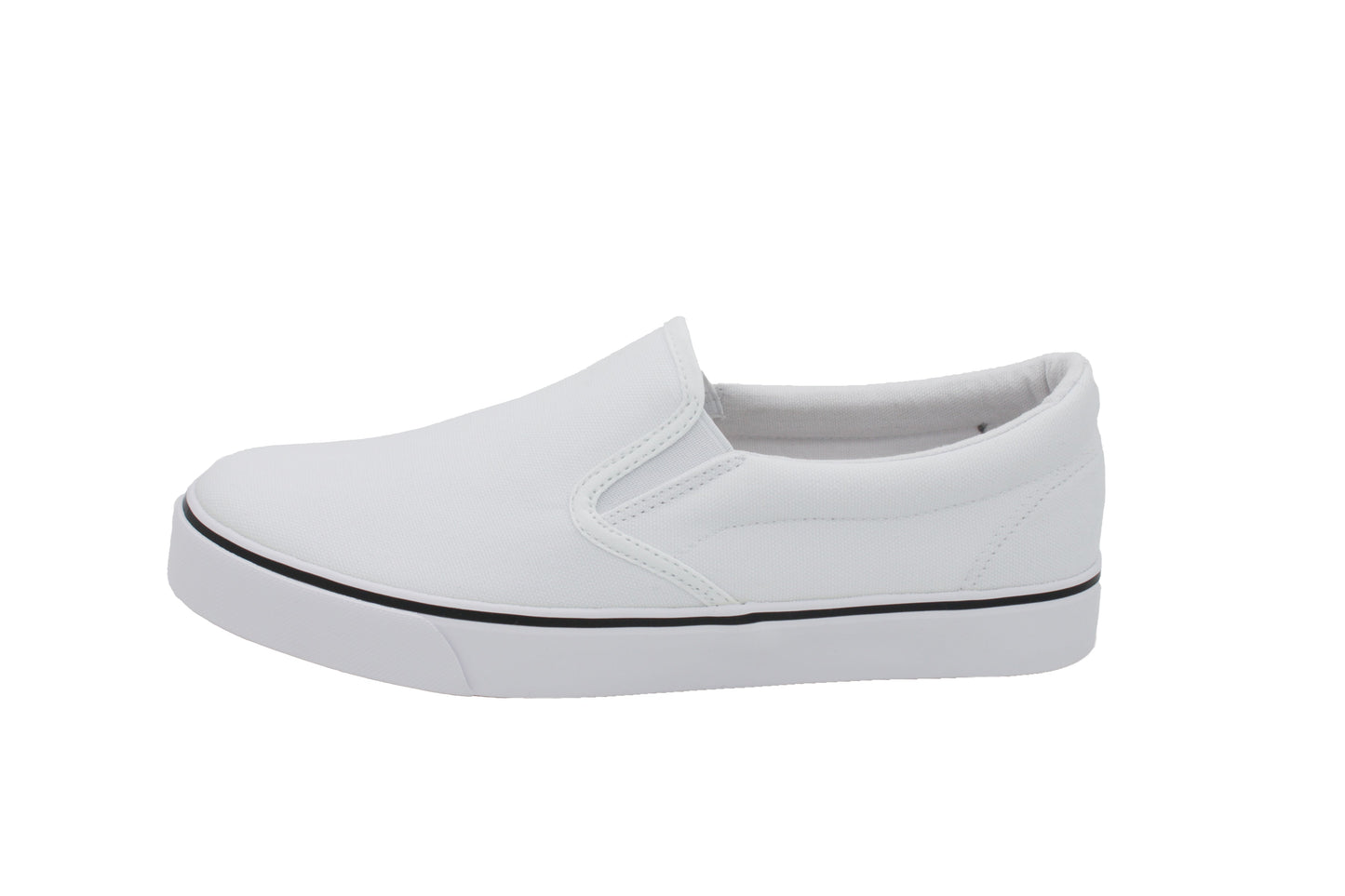 Low Top Slip On Canvas Sneakers - White