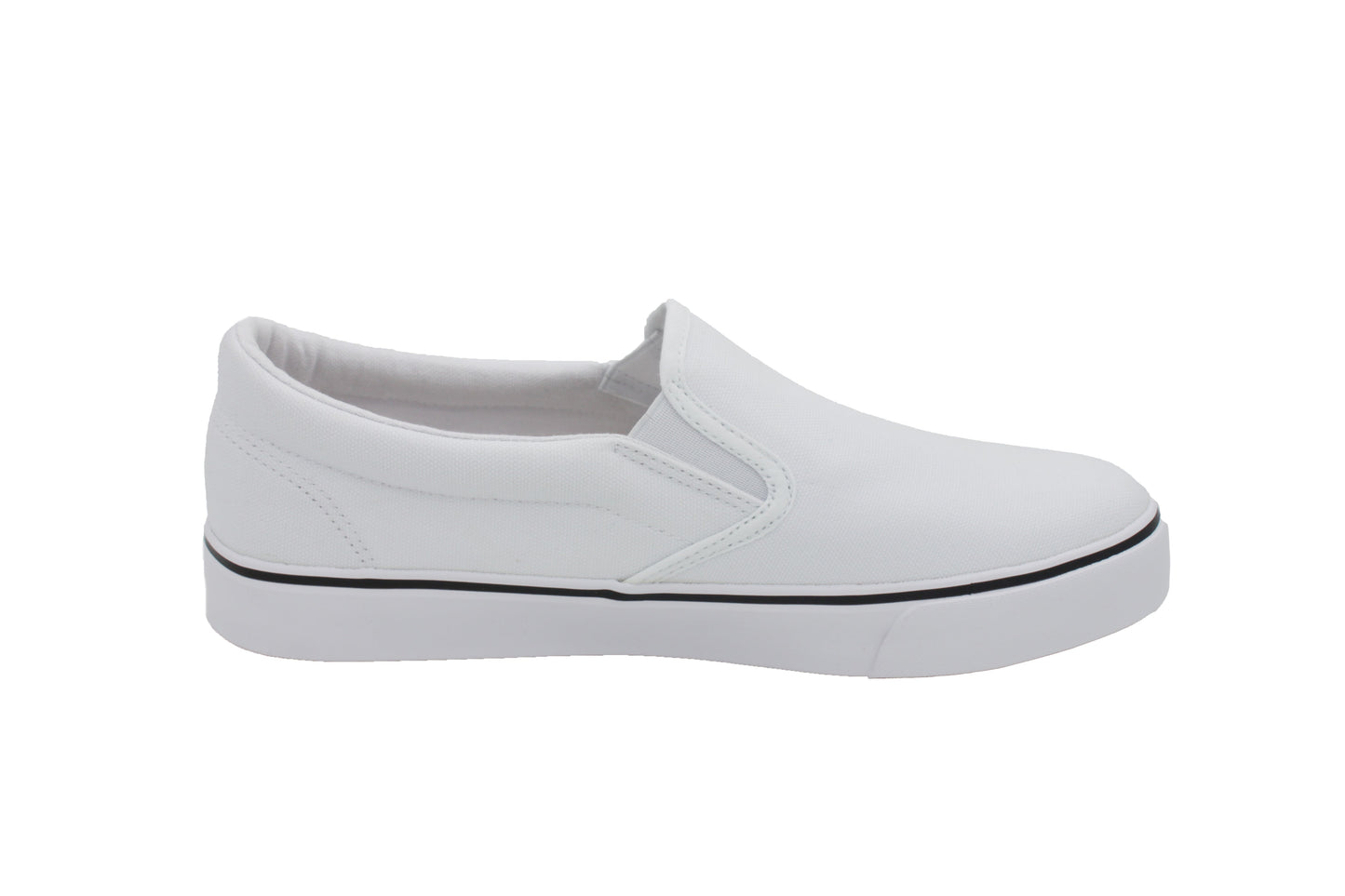 Low Top Slip On Canvas Sneakers - White